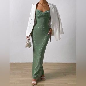 SHEIN sparkling green gown